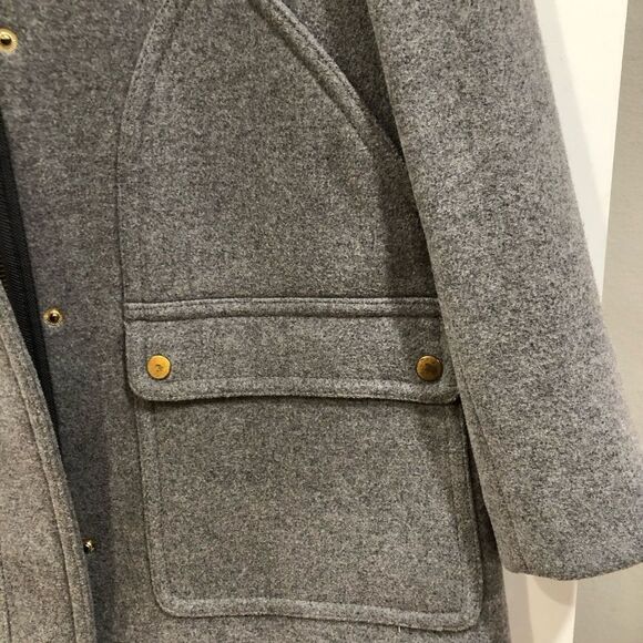 J. Crew, Winter Stadium Coat, Gray, Size 6 - Picture 9 of 11